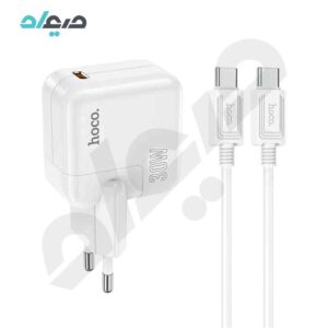 شارژر دیواری PD30W هوکو مدل C112A همراه با کابل Type-C to Type-C