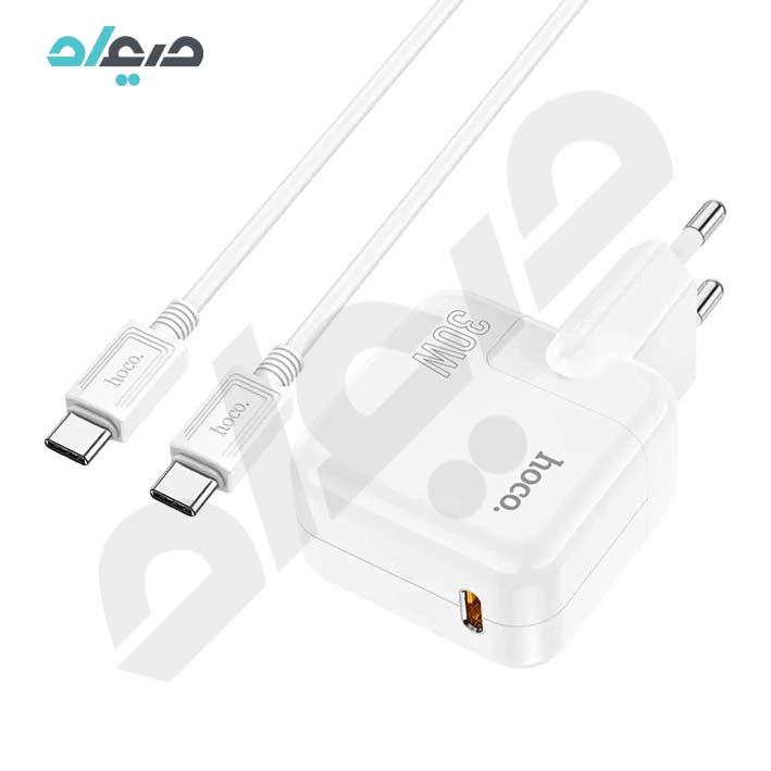 شارژر دیواری PD30W هوکو مدل C112A همراه با کابل Type-C to Type-C