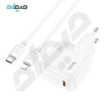 شارژر دیواری PD30W هوکو مدل C112A به همراه کابل Type-C to Iphone