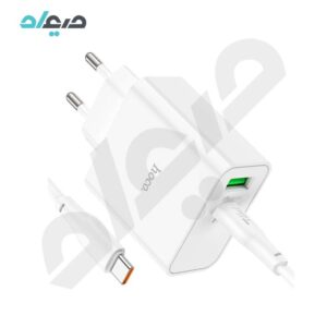 شارژر دیواری 65 وات هوکو مدل C113A PD+QC3.0 همراه با کابل USB-C to USB-C