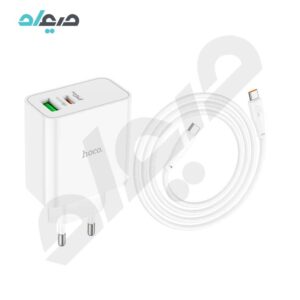 شارژر دیواری 65 وات هوکو مدل C113A PD+QC3.0 همراه با کابل USB-C to USB-C