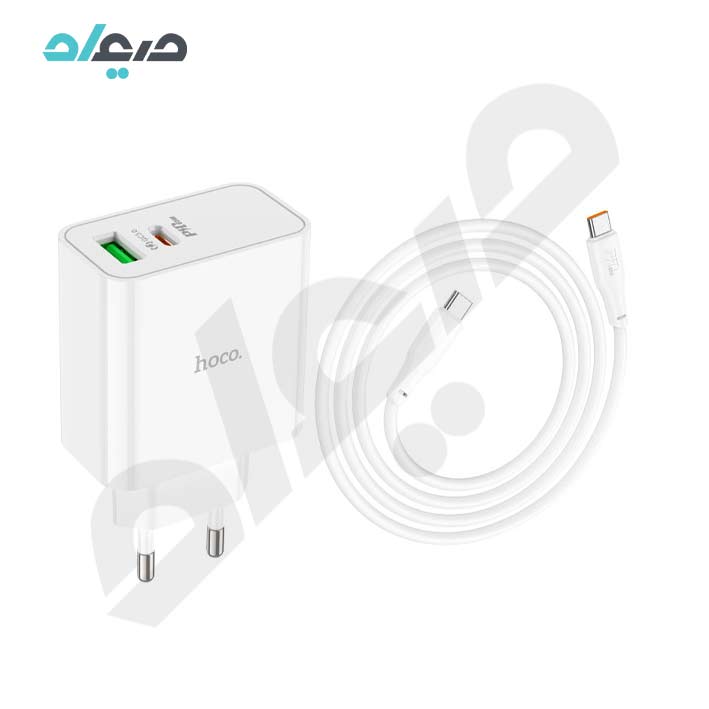 شارژر دیواری 65 وات هوکو مدل C113A PD+QC3.0 همراه با کابل USB-C to USB-C
