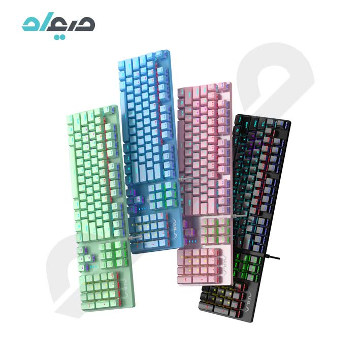 کیبورد مکانیکال گیمینگ سیمی AULA مدل S2022 BLUE SWITCH