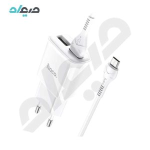 شارژر دیواری دو پورت USB-A هوکو مدل C88A به همراه کابل MicroUSB