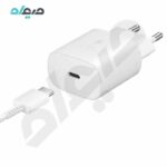 شارژر سوپر فست 2 پین اورجینال سامسونگ 25W PD Combo مدل EP-TA800 با کابل دو سر تایپ سی