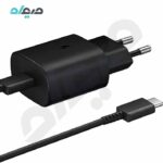 شارژر سوپر فست 3 پین اورجینال سامسونگ 25W PD Combo مدل EP-TA800 با کابل دو سر تایپ سی
