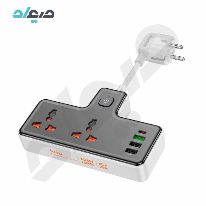 چند راهی برق PD30W + QC3.0 + 2 sockets EU هوکو مدل AC12A