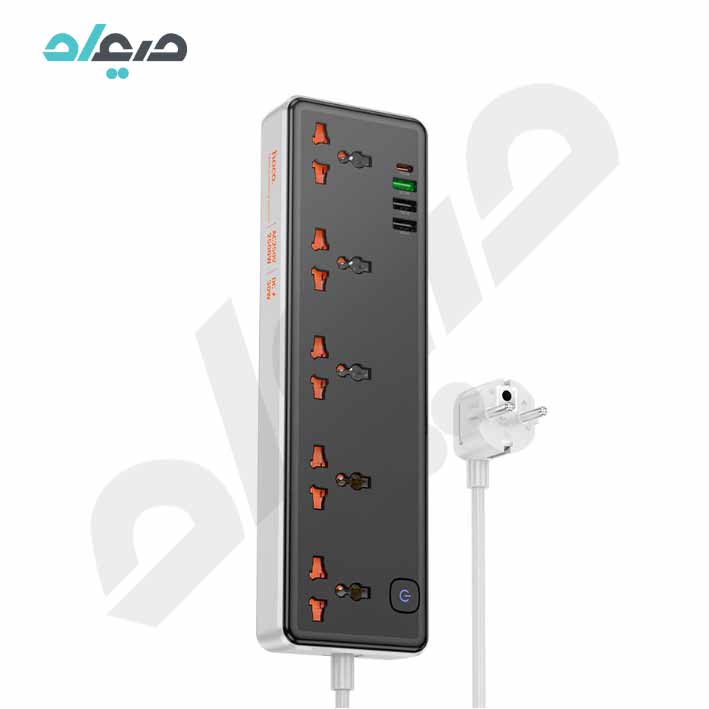 چند راهی برق PD30W + QC3.0 + 5 sockets EU هوکو مدل AC14A