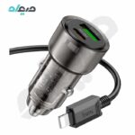 شارژر فندکی 38 وات هوکو مدل Z52 PD20W+QC3.0 با کابل تایپسی به لایتنینگ