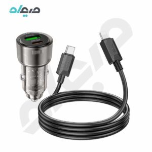 شارژر فندکی 38 وات هوکو مدل Z52 PD20W+QC3.0 با کابل تایپ‌سی به لایتنینگ