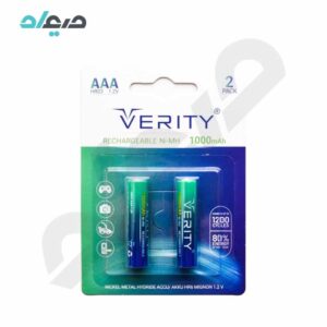 باتری نیم قلمی شارژی 1000mAh وریتی مدل HR03 1.2V