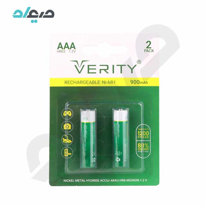 باتری نیم قلمی شارژی 900mAh وریتی مدل HR03 1.2V