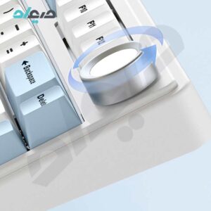 کیبورد گیمینگ تمام مکانیکال آئولا مدل F75 Sea salt blue Gray wood switch V3
