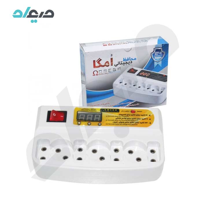 محافظ برق دیجیتال 7 خانه OMEGA امگا 1.3 متری
