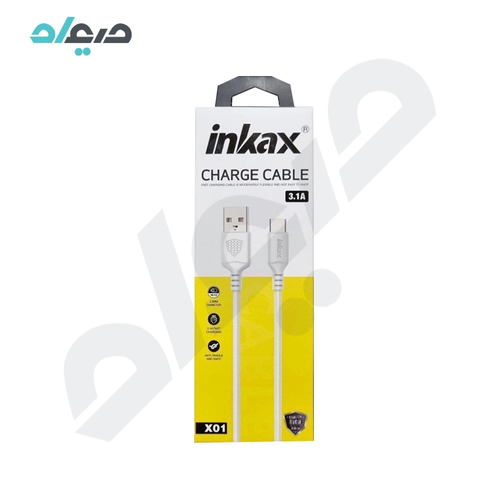 کابل دیتا و فست شارژ 3.1A تایپ‌سی inkax X01